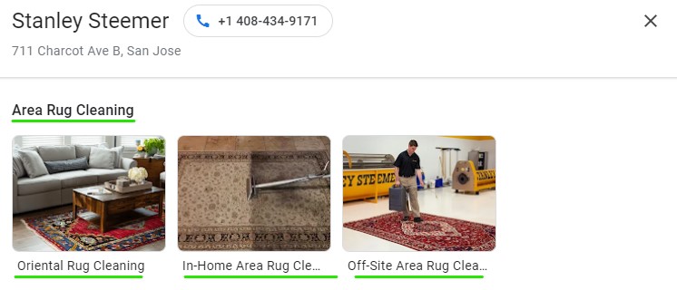 example Google product page